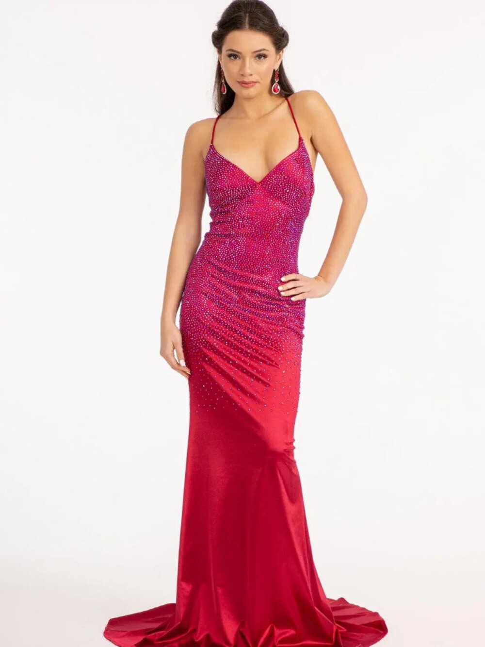 NEW BURGUNDY Satin Sweetheart Evening Gown Embellished GL3045